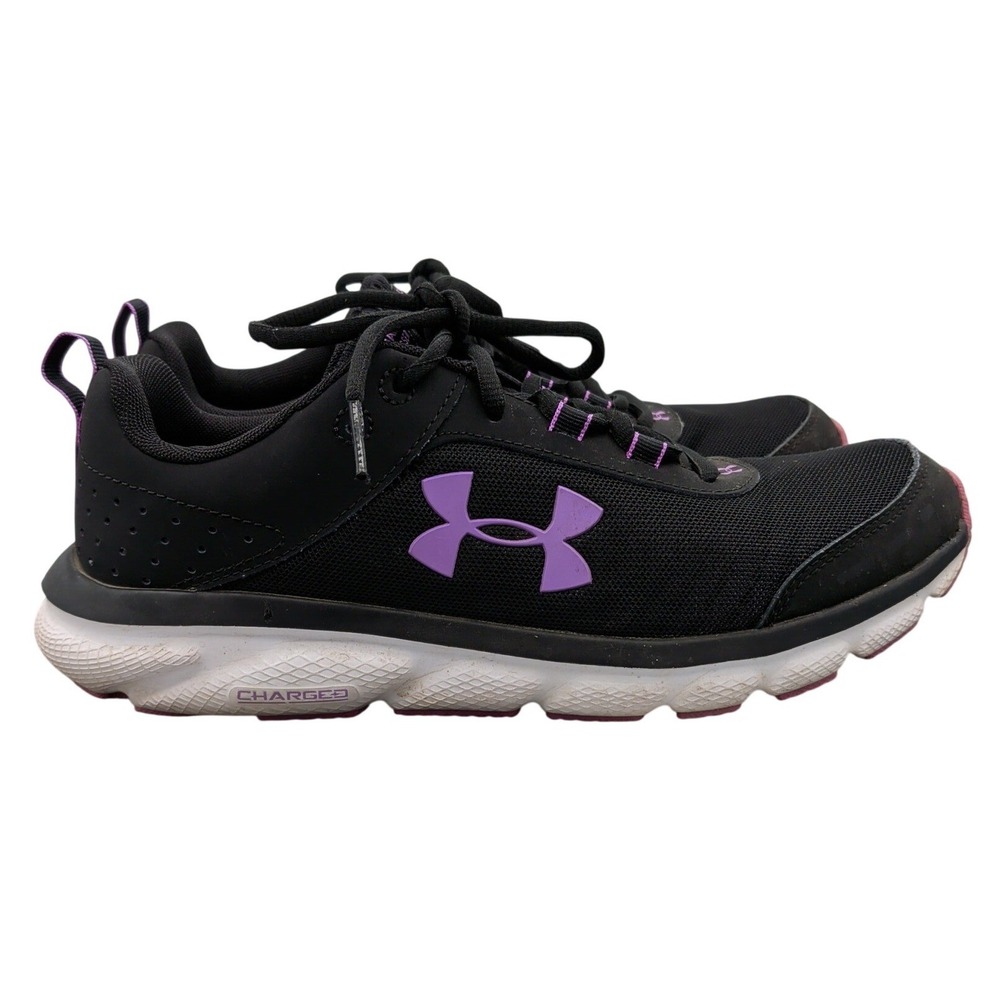 Under Armour Charged Assert 8 Womens Black Purple Running Shoes 3021972-007 10.5